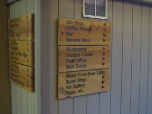 bear valley shops sign